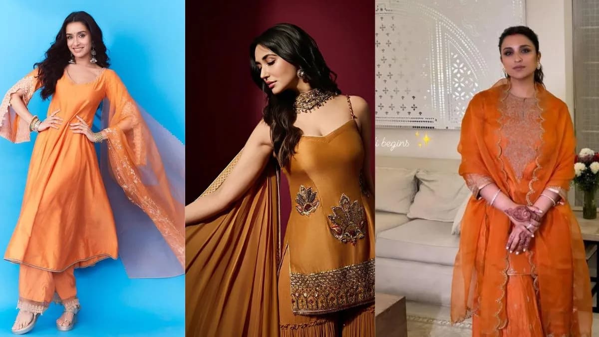 5 Celebrity Orange Ethnic Looks for Navratri 2026 Day 1